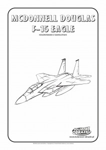Kolorowanki dla dzieci - Pojazdy / Mcdonnell Douglas F-15 Eagle. Kolorowanka z Mcdonnell Douglas F-15 Eagle