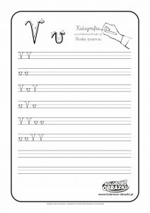 Kaligrafia dla dzieci - Ćwiczenia kaligraficzne / Litera V. Nauka pisania litery V