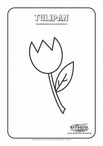 Proste kolorowanki dla najmłodszych - Kwiaty / Tulipan. Kolorowanka z tulipanem